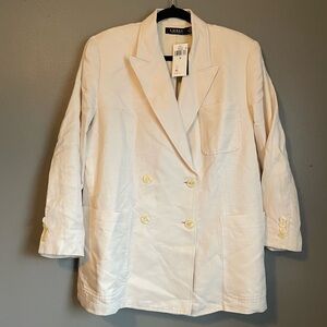 NWT Lauren Ralph Lauren 16 Women’s Double Breasted Wool Crepe Blazer Ret $345!